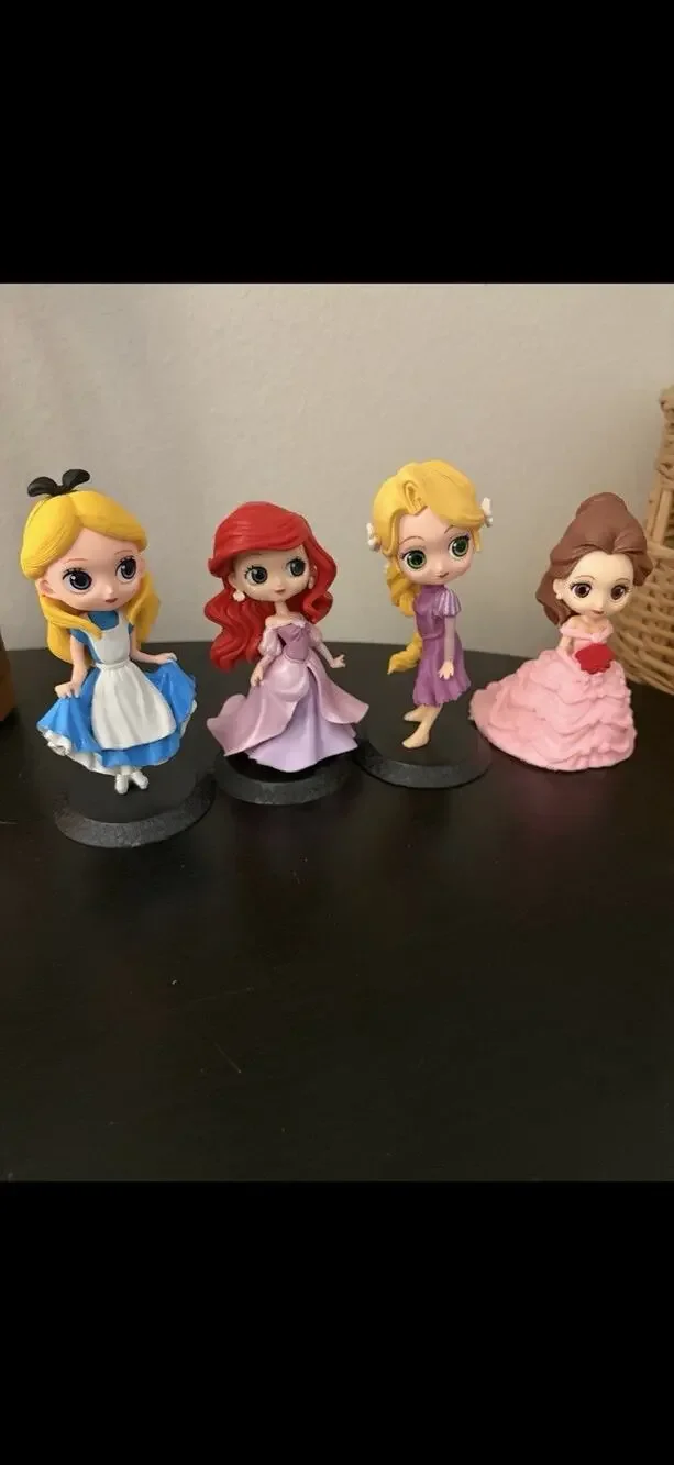 Disney Characters Firgues Lot Of 4 Alice, Ariel, Rapunzel and Belle